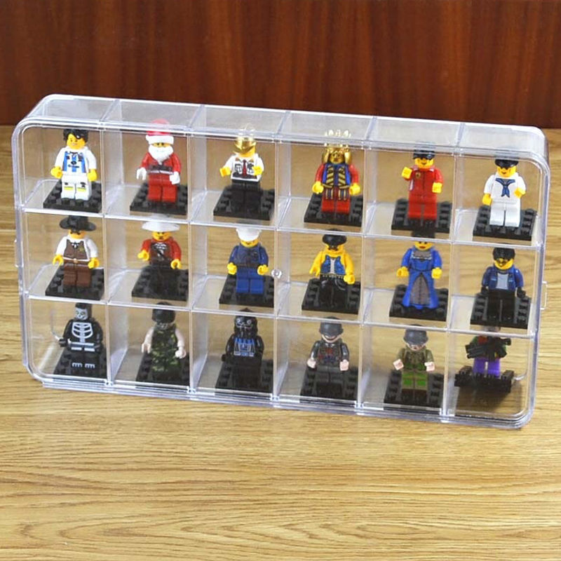 18 Grid Acrylic Display Box Fo - Lego Minifigure Holder ulasan dan harga